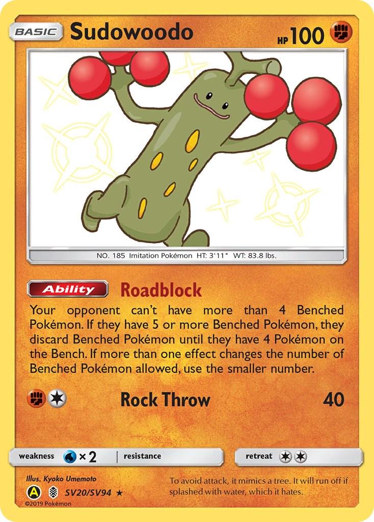 Hidden Fates Sudowoodo Pokémon card
